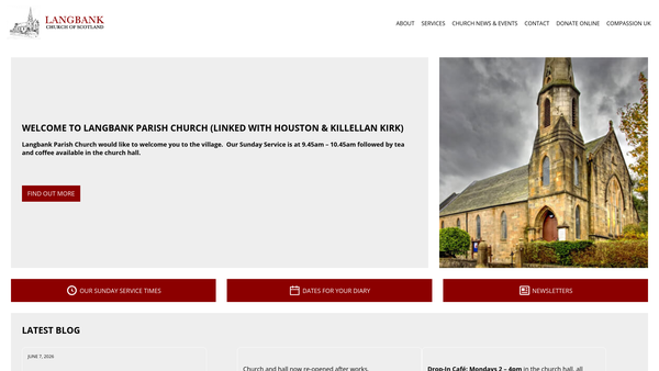 Screenshot of the Langbank Church Of Scotland website