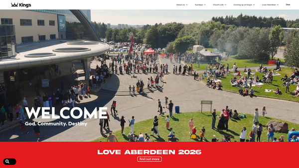 Screenshot of the King’s Church, Aberdeen website