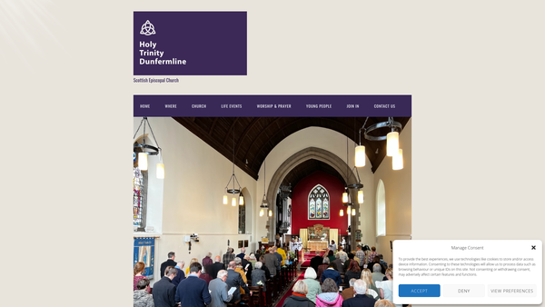 Screenshot of the Holy Trinity Scottish Episcopal Church Dunfermline website
