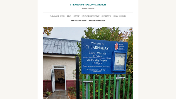 Screenshot of the St Barnabas Episcopal Church: Edinburgh website