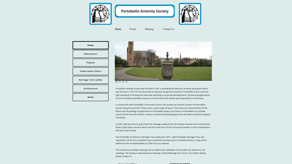 Screenshot of the Portobello Amenity Society website