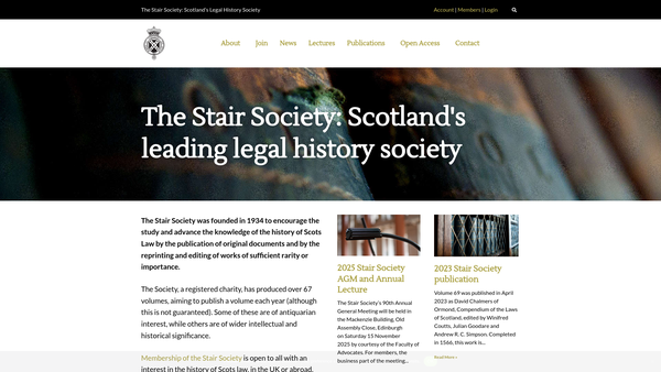 Screenshot of the Stair Society website