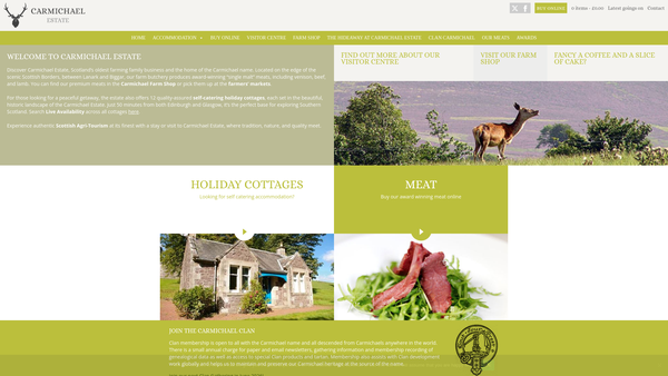 Screenshot of the Clan Carmichael Charitable Trust website