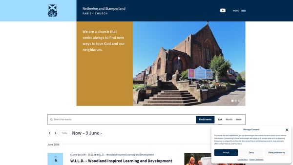 Screenshot of the Netherlee and Stamperland (Church of Scotland) website