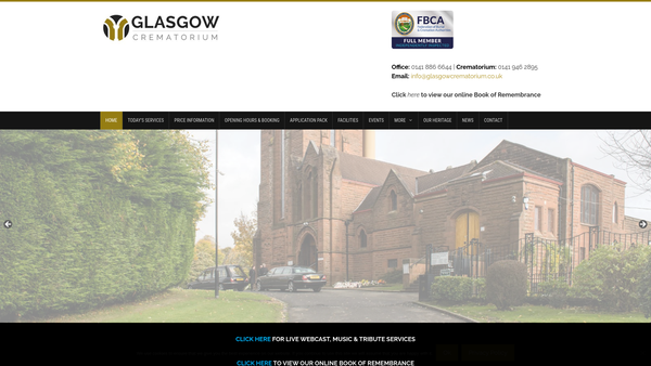 Screenshot of the Scottish Cremation Society Ltd website