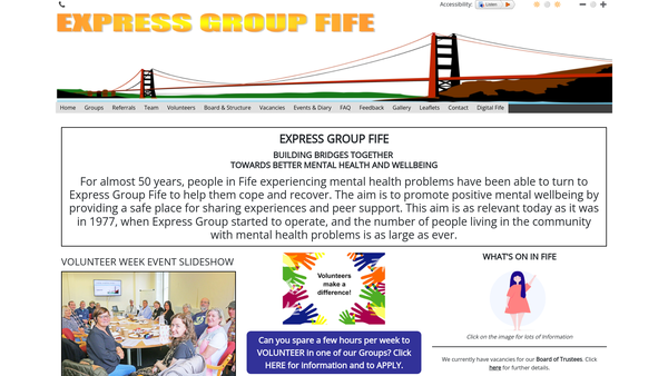Screenshot of the Express Group Fife (SCIO) website