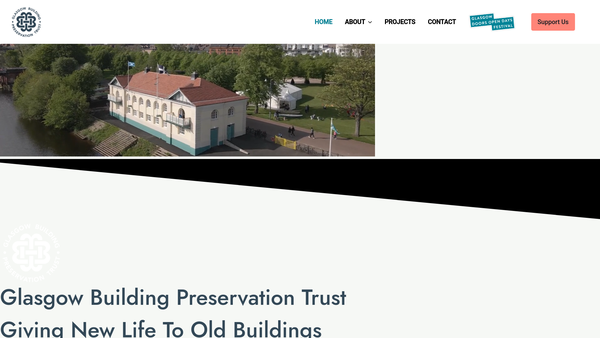 Screenshot of the Glasgow Building Preservation Trust website