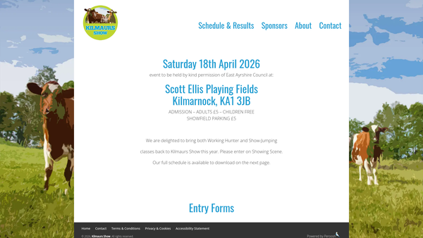 Screenshot of the Kilmaurs Farmers Society website
