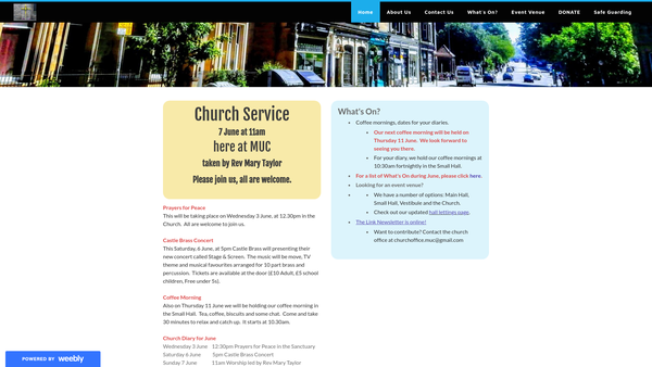 Screenshot of the Edinburgh: Morningside United Church website