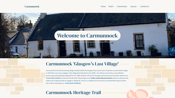 Screenshot of the Carmunnock Heritage Society website