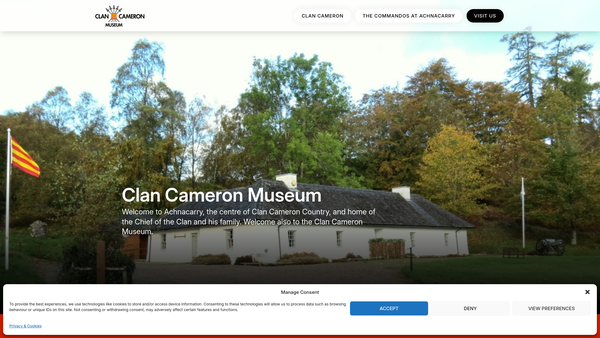 Screenshot of the Clan Cameron's Charitable Trust website