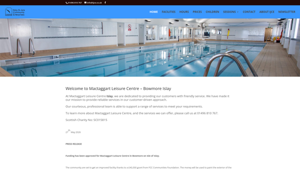 Screenshot of the Islay & Jura Community Enterprises Ltd website