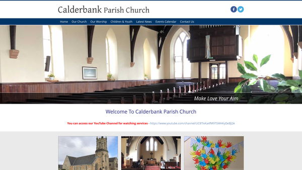 Screenshot of the Calderbank Parish Church of Scotland website