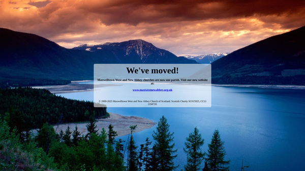 Screenshot of the Maxwelltown West and New Abbey Church of Scotland website
