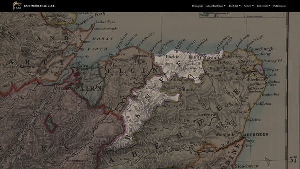 Screenshot of the Banffshire Field Club website