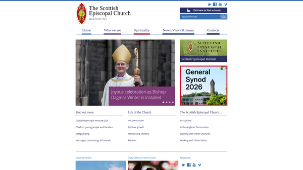 Screenshot of the General Synod Of The Scottish Episcopal Church website