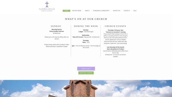 Screenshot of the Fairmilehead Parish Church of Scotland, Edinburgh website