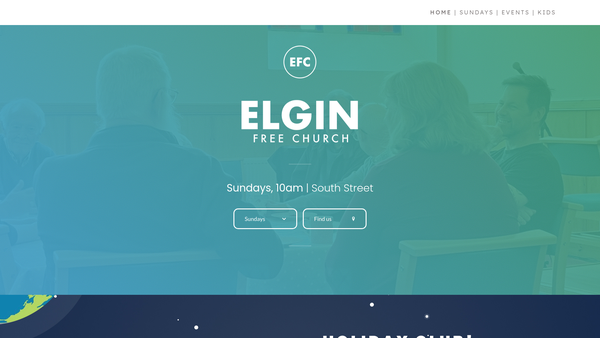 Screenshot of the Elgin Free Church website