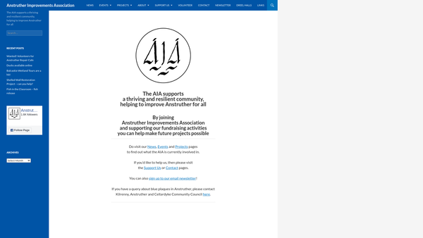 Screenshot of the Anstruther Improvements Association website