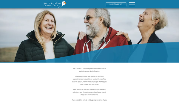 Screenshot of the North Ayrshire Cancer Care website