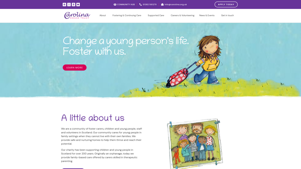 Screenshot of the Carolina House Trust website