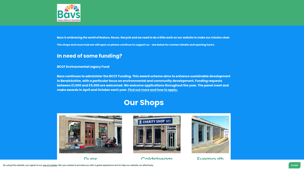 Screenshot of the Bavs (Berwickshire) Ltd website