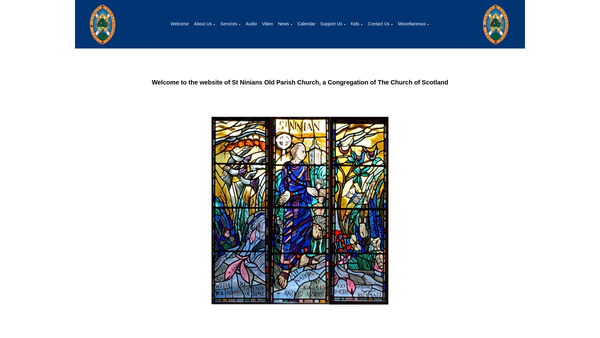 Screenshot of the St Ninians Old Parish Church of Scotland, Stirling website