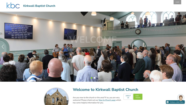Screenshot of the Kirkwall Baptist Church website