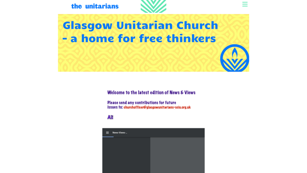 Screenshot of the Glasgow Unitarian Church (SCIO) website