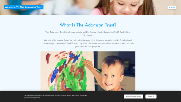 Screenshot of the Robert And Agnes G Adamsons' Fund website