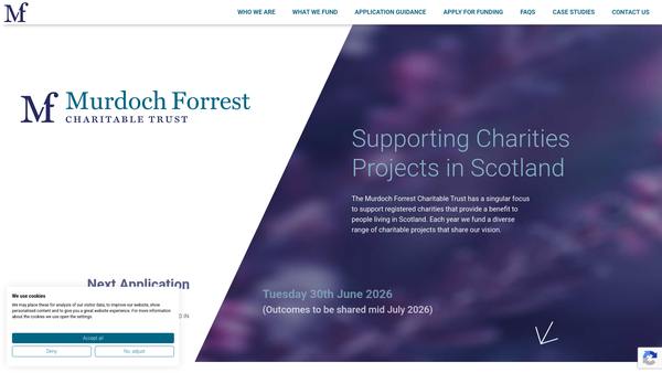 Screenshot of the The Murdoch Forrest Charitable Trust website