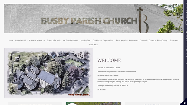 Screenshot of the Busby Parish Church Of Scotland website