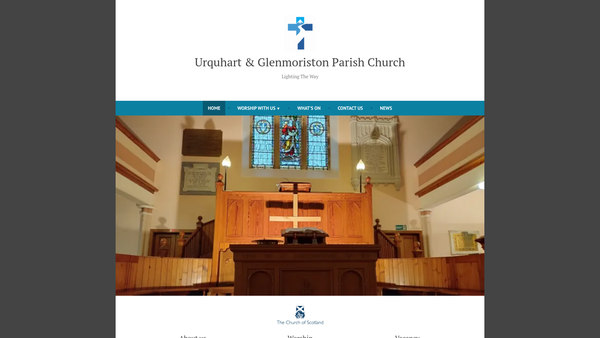 Screenshot of the Urquhart & Glenmoriston Church Of Scotland website
