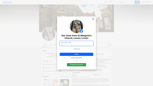 Screenshot of the St Margarets Episcopal Church: Leven website