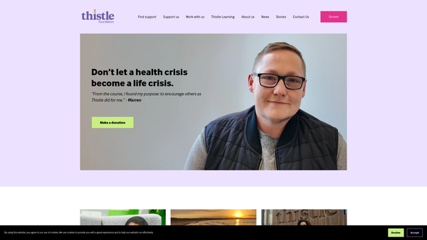 Screenshot of the Thistle Foundation website