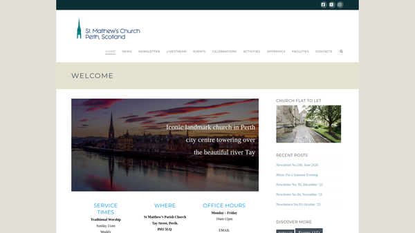 Screenshot of the Perth: St Matthew's Church of Scotland website