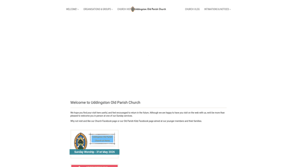 Screenshot of the Uddingston Old Parish Church of Scotland website
