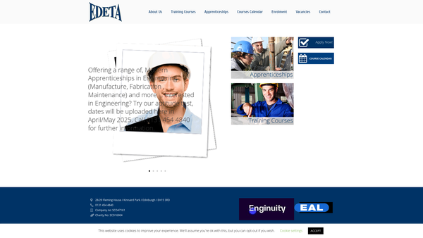 Screenshot of the Edinburgh & District Employers Training Association Ltd website