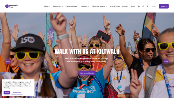 Screenshot of the The Dementia Trust website