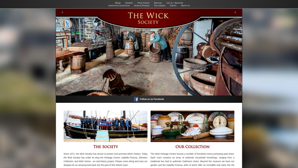 Screenshot of the Wick Society website
