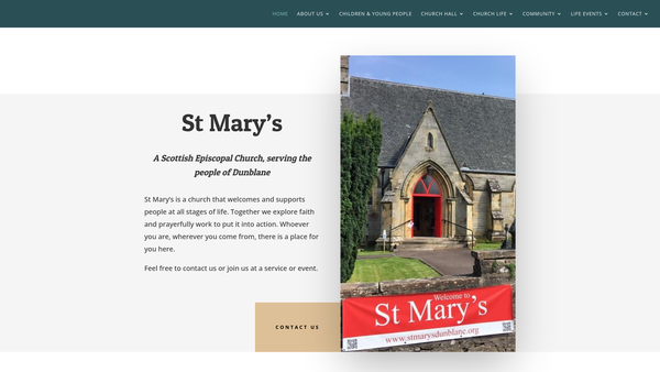Screenshot of the St Marys Episcopal Church: Dunblane website