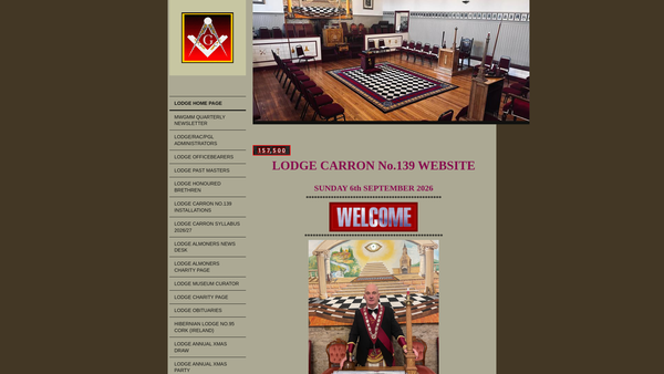 Screenshot of the Lodge Carron No 139 Benevolent Fund website