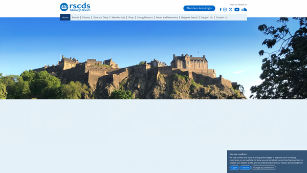 Screenshot of the Royal Scottish Country Dance Society ( Edinburgh Branch ) website