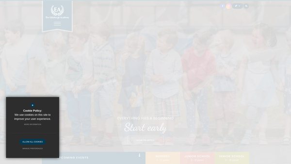 Screenshot of the The Edinburgh Academy website