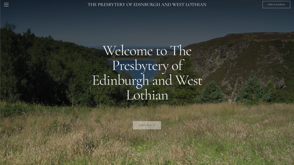 Screenshot of the Church of Scotland Presbytery of Edinburgh and West Lothian website