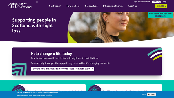 Screenshot of the Royal Blind website
