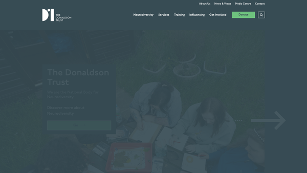 Screenshot of the The Governors of the Donaldson Trust website