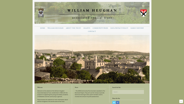 Screenshot of the The William Heughan Trust website