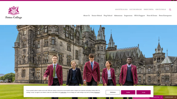 Screenshot of the The Governors of the Fettes Trust website