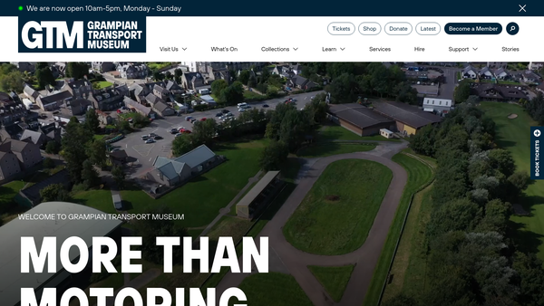 Screenshot of the Grampian Transport Museum Trust website